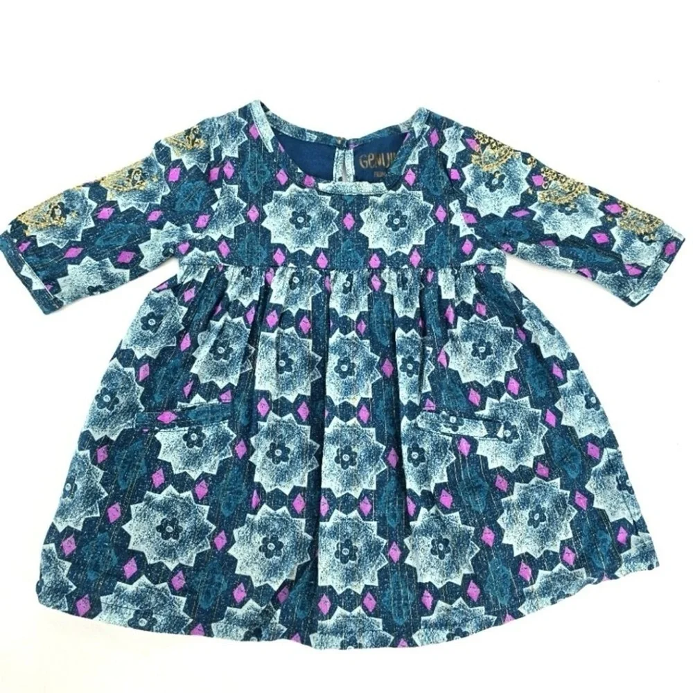 OshKosh B’gosh Girls Dress Bundle 2 Long Sleeve Dresses 3T Floral Hearts